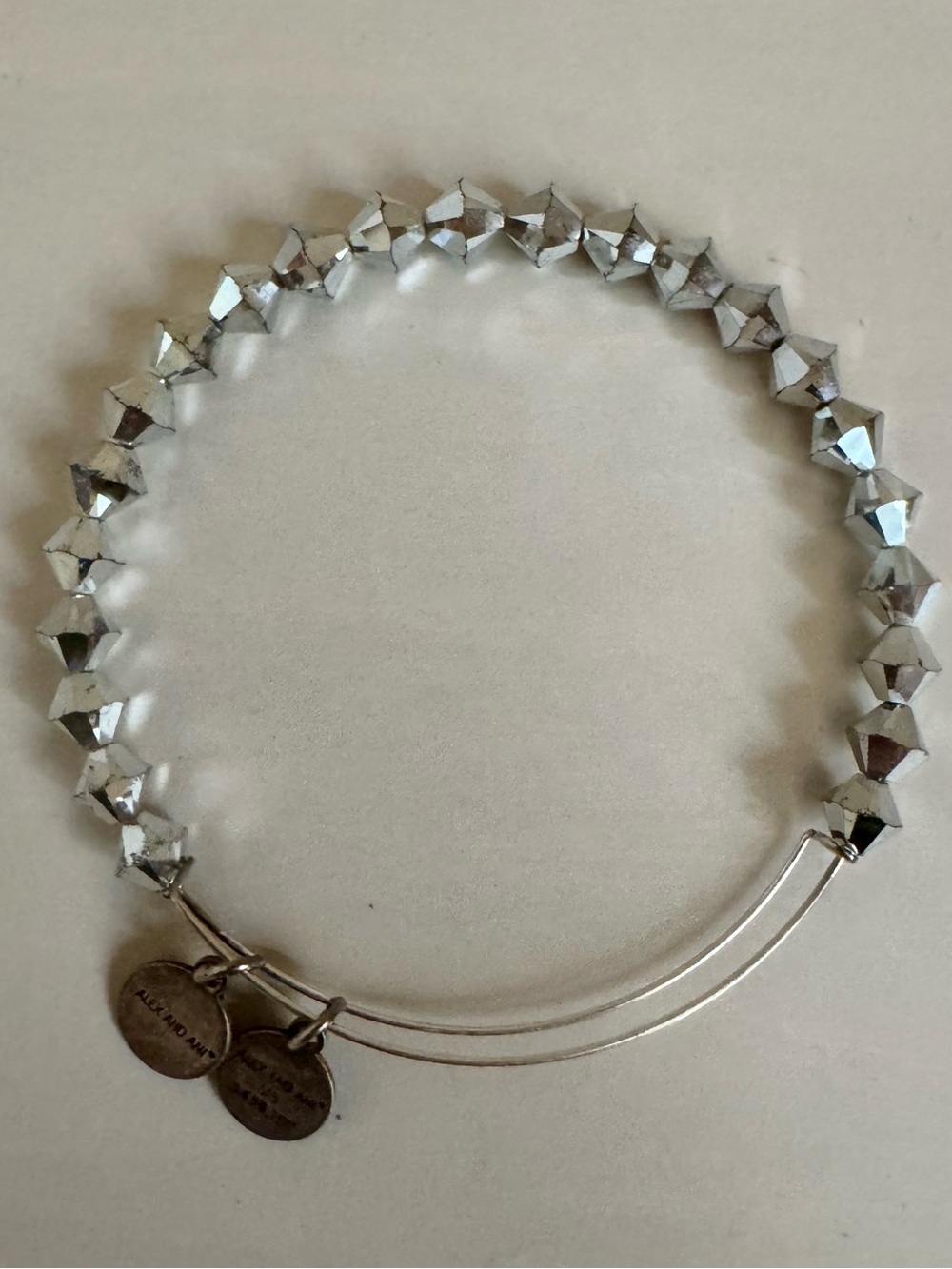 Alex and Ani Silver Faceted Bead Bracelet